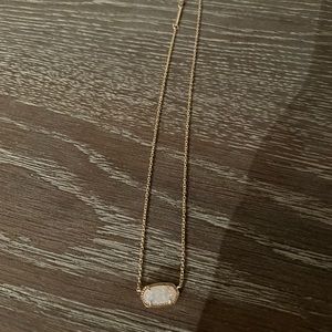 kendra scott elisa rose gold pendant necklace in iridescent druzy